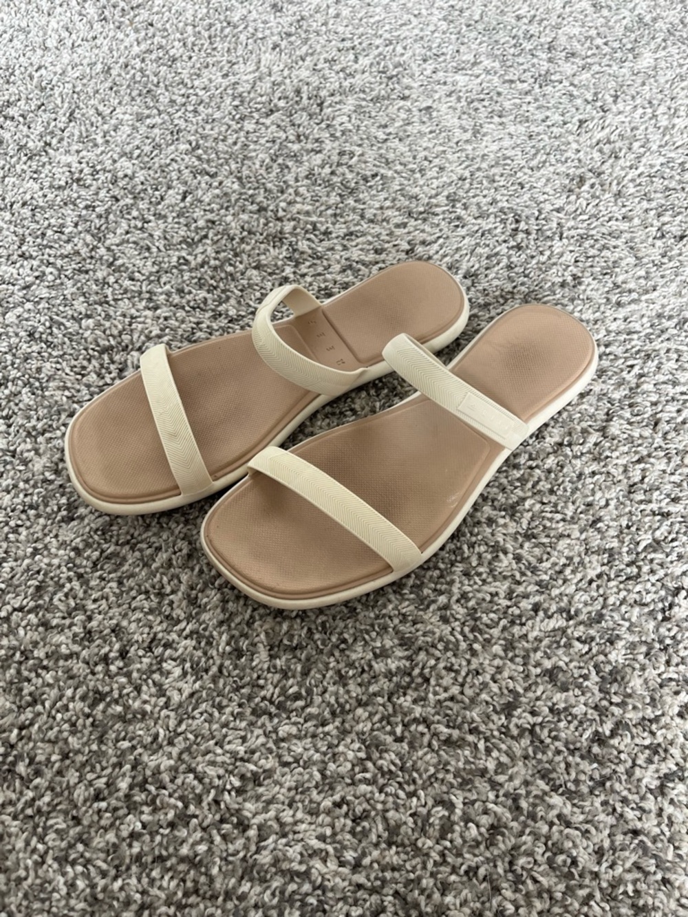 Reef Women's Two-Strap Slide Sandals - Cream Straps, Tan Footbed